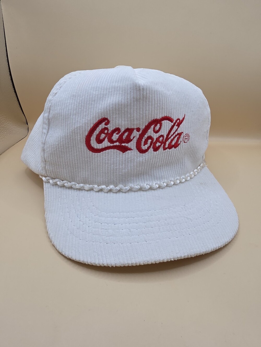 Vintage Coca-Cola Rope Corduroy Snapback Embroidered Cap Coke